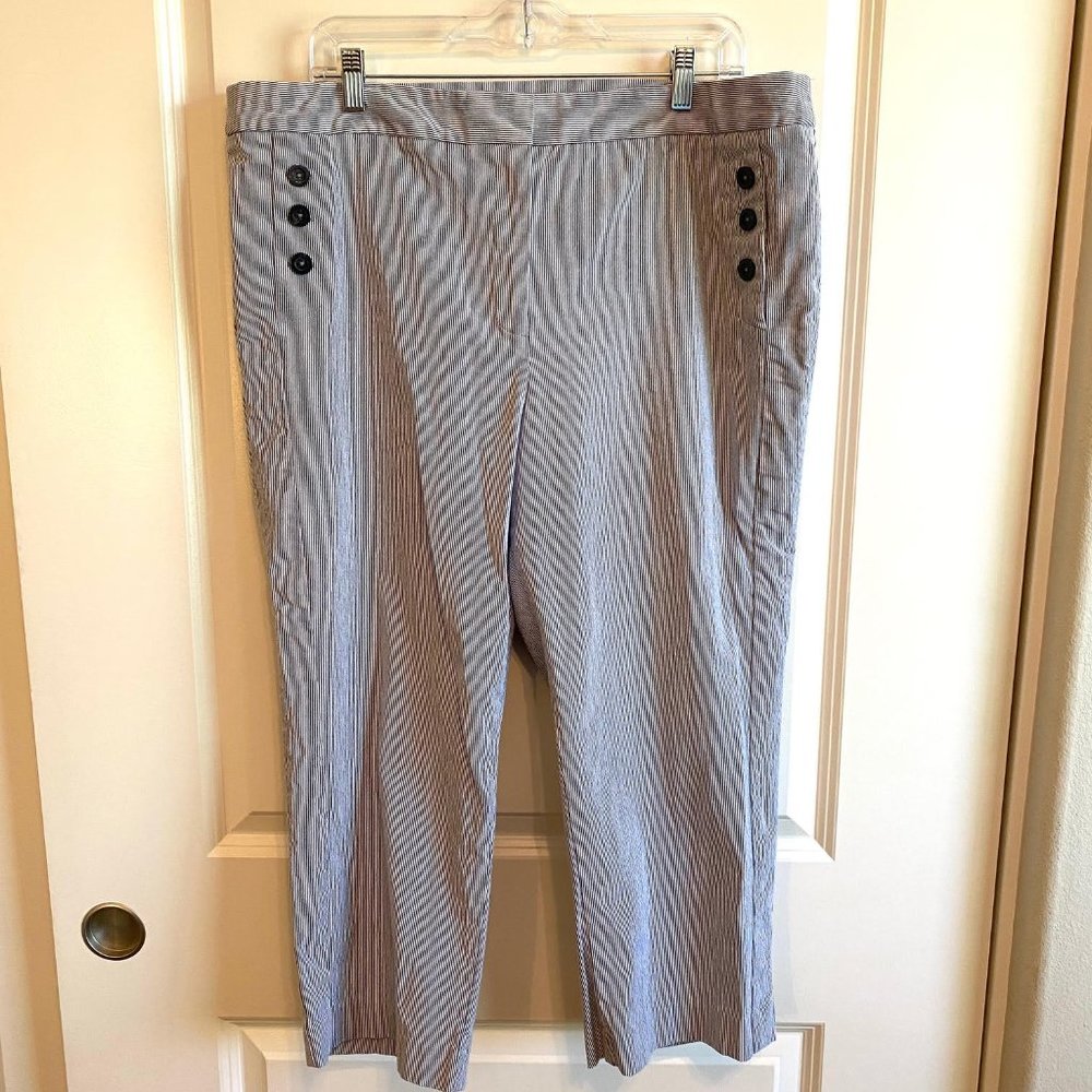 Navy stripe Capri pants